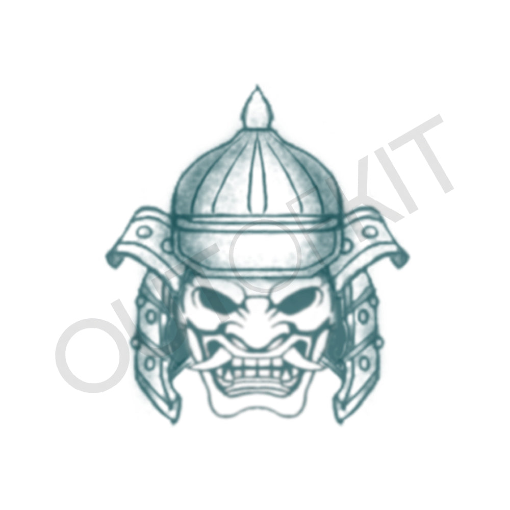Hannya Mask and Helmet Tattoo