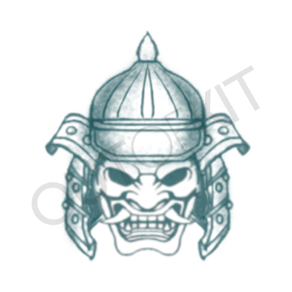 Hannya Mask and Helmet Tattoo