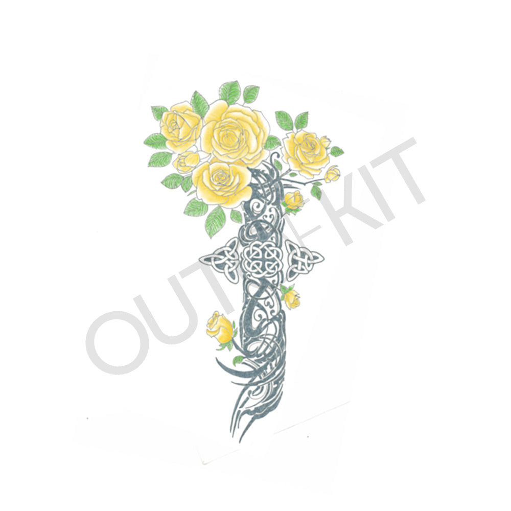 Celtic Yellow Flowers Tattoo