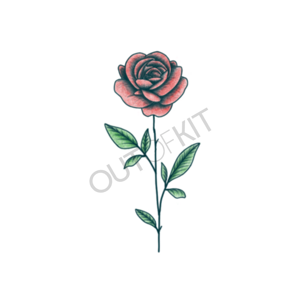 Colorful retro rose tattoo design with pastel Vector Image