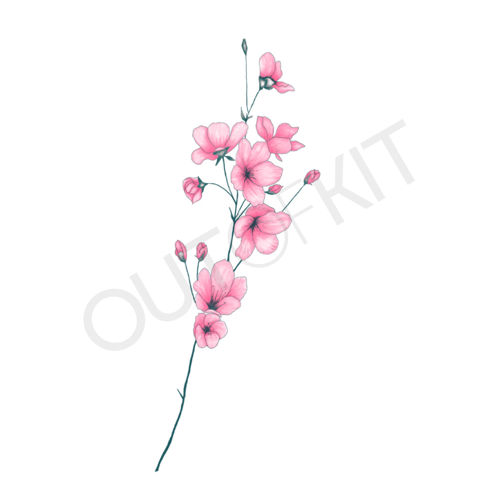 Bright Cherry Blossoms – Quick Temporary Tattoos