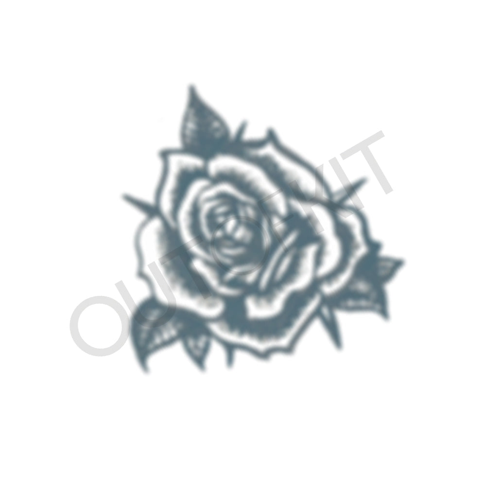 Rose American Traditional Temporary Tattoo by Toddler Tattoos