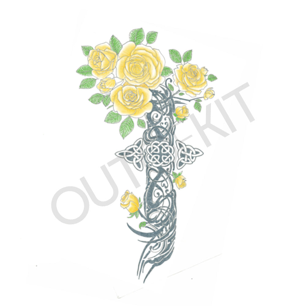 Celtic Yellow Flowers Tattoo