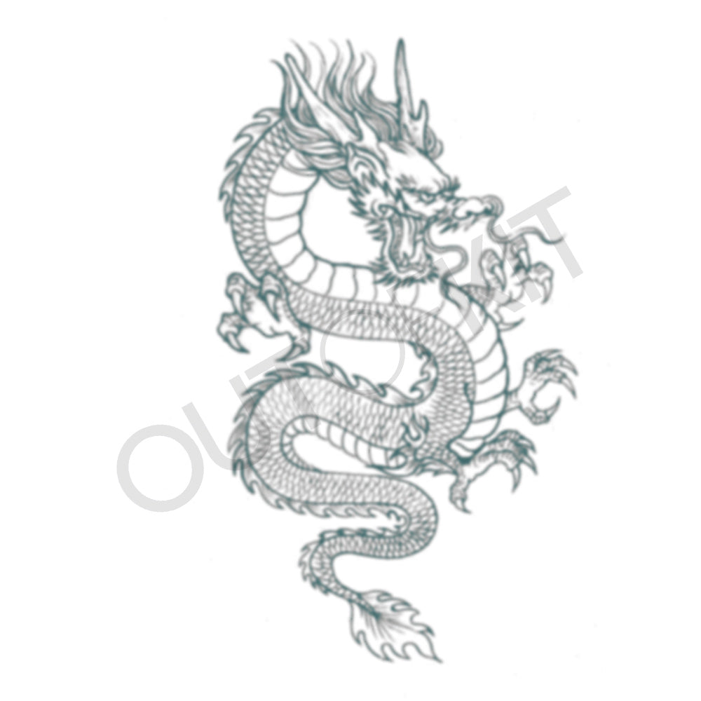 chinese dragon tattoo stencil